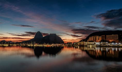 Brazil Houses Marinas Rio De Janeiro Bay Night HD Wallpaper