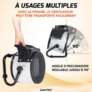 Dahtec Chauffage Soufflant C Ramique Lectrique W Avec Thermostat