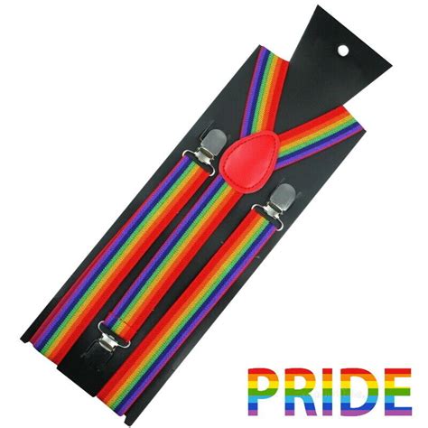 Gay Pride LGBT Rainbow Adjustable Y Style Braces
