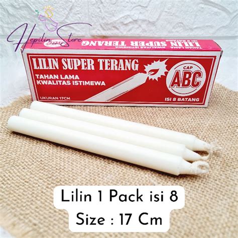 Jual Lilin CAP ABC Packing BOX Lilin 17 Cm 1 Pack Isi 8 Lilin Putih