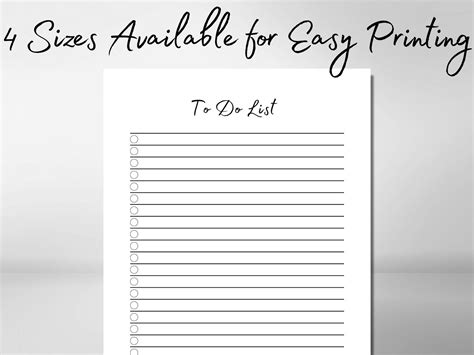 To Do Lists Printable To Do List Printable To Do List Etsy