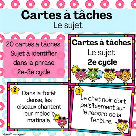 Cartes à tâches Constituants de la phrase