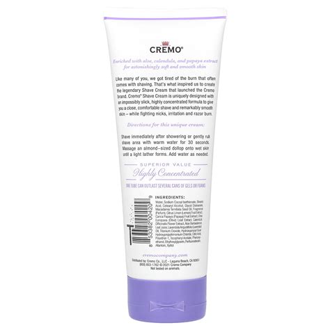 Cremo Shave Cream French Lavender 6 Fl Oz 177 Ml