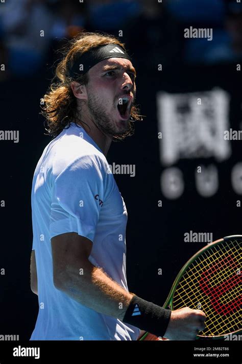 Melbourne Australia 20th Jan 2023 Stefanos Tsitsipas Of Greece