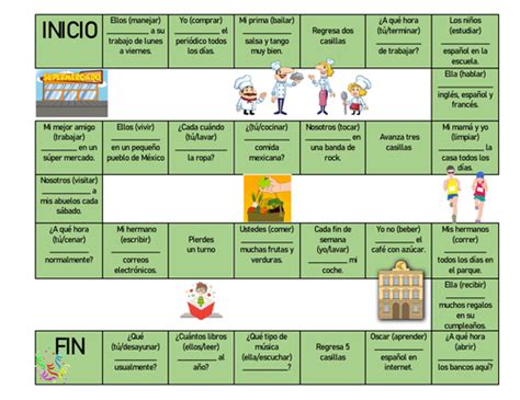 Spanish Present Tense Board Game Regular Verbs Teaching Resources