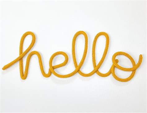 Hello Knitted Wire Word Sign Wire Words Name Sign Wire Sign