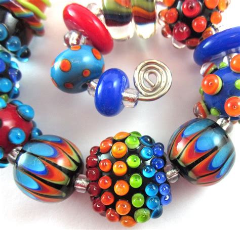 Light Bright Lampwork Bead Set Lampwork Bead Jewelry Lampwork Beads Lampwork Glass Beads