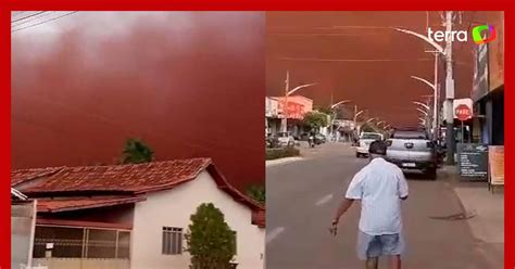 Nuvem de poeira assusta moradores no interior de Goiás Céu encoberto