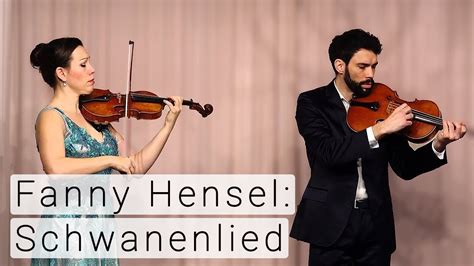 Fanny Hensel Mendelssohn Schwanenlied Op 1 Nr 1 Arr Christoph