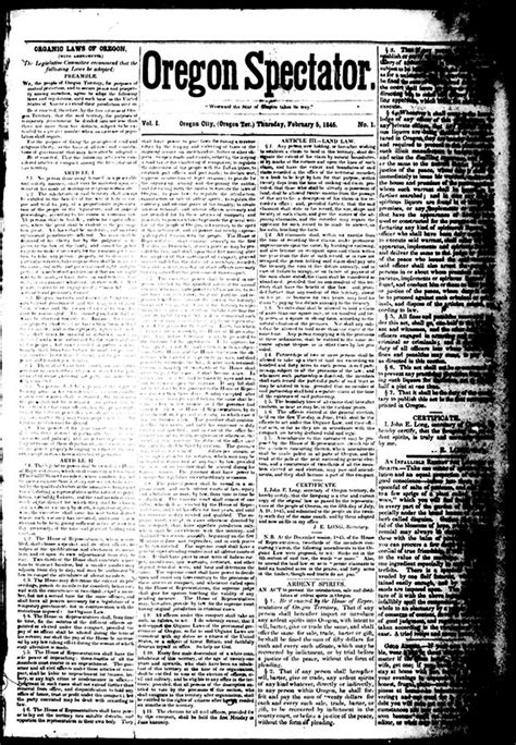 February 5 1846 Oregon Gets Its First Printed Newspaper Dave Knows