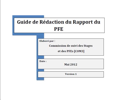 Guide De Rédaction Du Rapport Du Pfe Ressources Webdesign