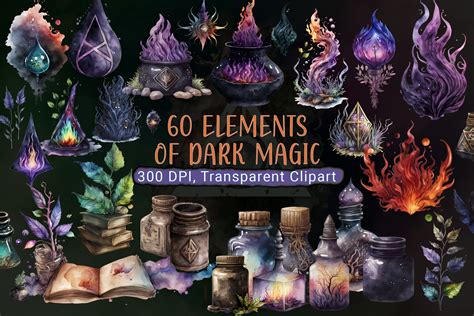 60 Dark Magic Png Elements Graphic By Curvedesign · Creative Fabrica