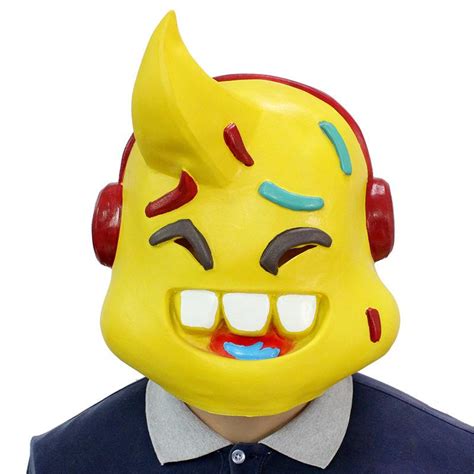 Fortnite Lil Whip Mask Cosplay Yellow Mask Costume Mask Latex Halloween