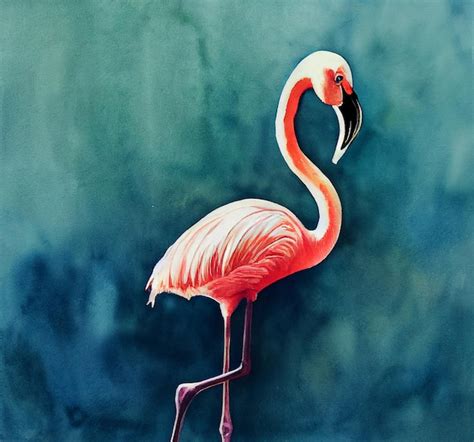 Aquarela De Uma M O De Flamingo Desenho Aquarela Foto Premium