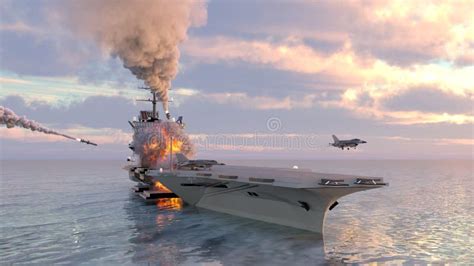 3D Rendering of the Aircraft Carrier Stock Illustration - Illustration ...