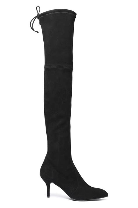 Black Stretch Suede Over The Knee Boots Sale Up To 70 Off The