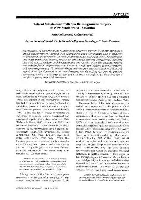 Pdf Patient Satisfaction With Sex Reassignment Surgery In New South