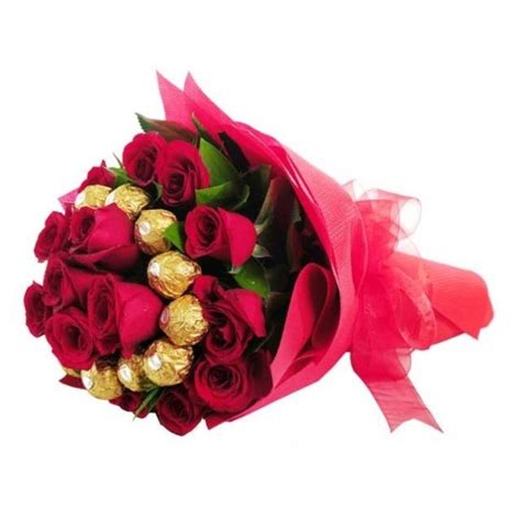 Shining Red Roses Bouquet | roses chocolate bouquet dubai