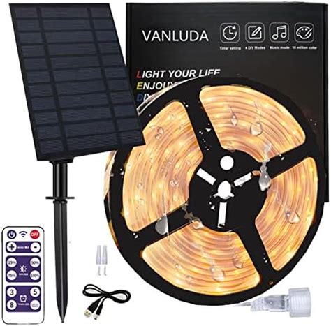 Bande LED solaire extérieure 5600 mAh 32 8ft Waterproof IP67 LED Strip