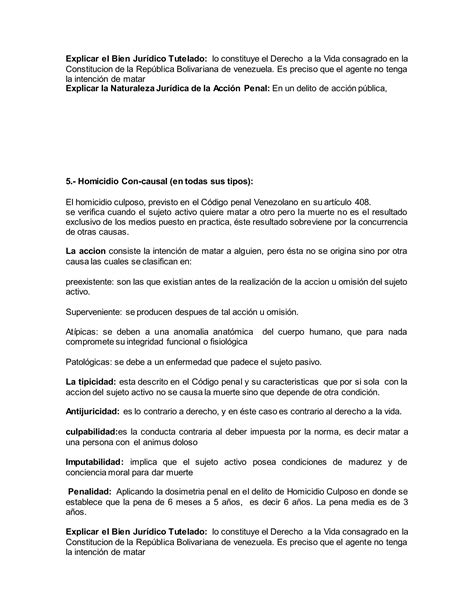 El Homicidio Y Sus Tipos En Venezuela PDF Descarga Gratuita