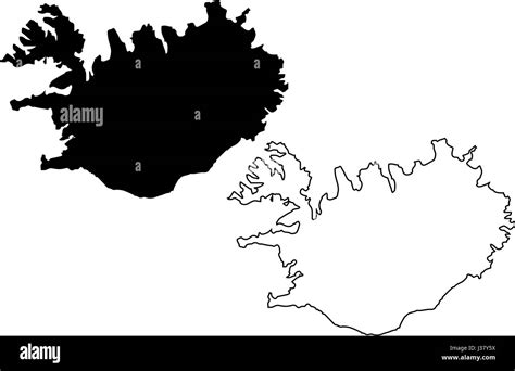 Islandia Mapa Ilustración Vectorial Scribble Sketch Islandia Imagen