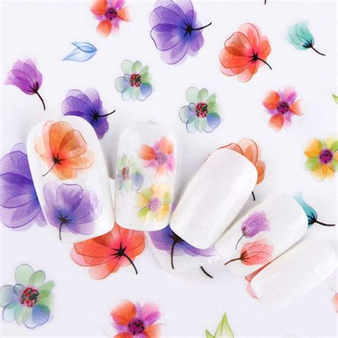 Amazon Flower Series Nail Water Decal Stickers Sakura Daisy