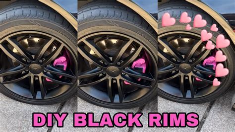 Diy Black Rims Pink Brake Calipers Youtube