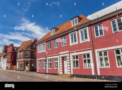 Colorful Red Facades In The Streets Of Ribe Denmark Stock Photo Alamy