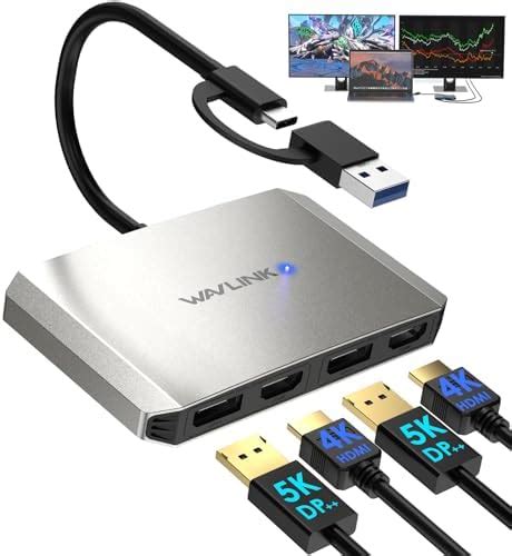 WAVLINK DisplayLink USB 3 0 Or USB C To DisplayPort HDMI Adapter Dual