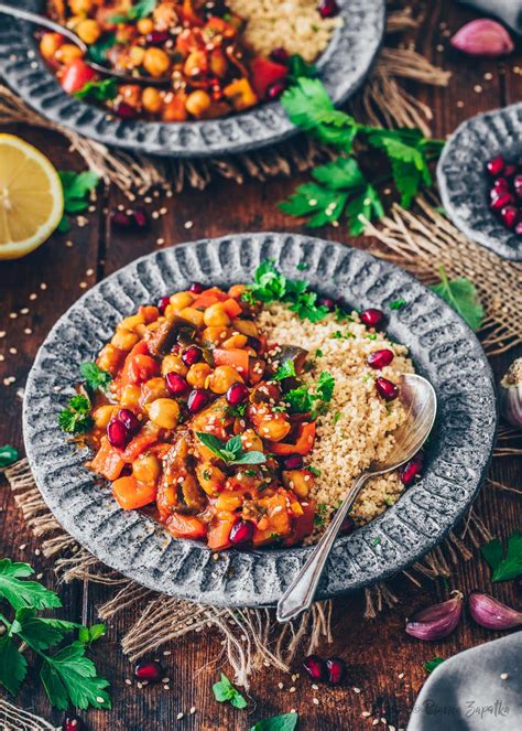 Kichererbsen Eintopf Mit Auberginen Marokkanische Tajine Bianca