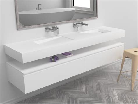 CANADA Lavabo Sospeso Doppio Rettangolare In Corian By RILUXA