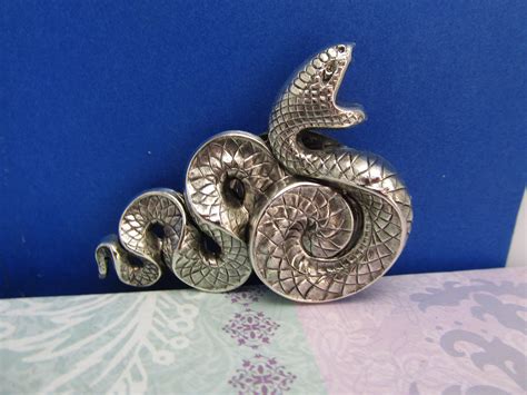 Snake Pin Snakes Brooch Serpent Jewelry Large Open Mouth Snake Etsy