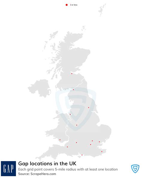 Number of Gap locations in the UK in 2021 | ScrapeHero