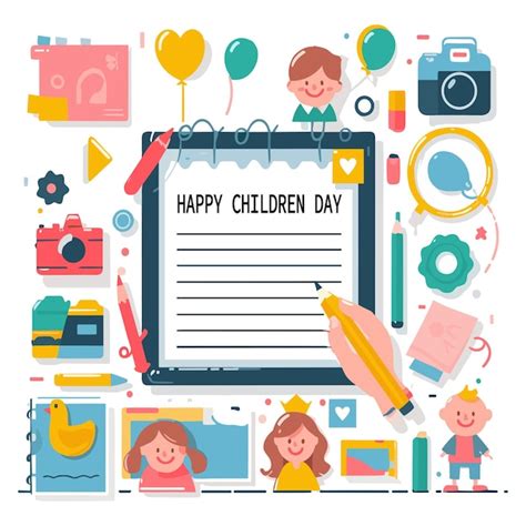 Premium Vector | Children's day card design