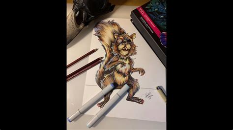 Edit Of LIVE Halloween Coloring Event ZOMBIE SQUIRREL Copics And