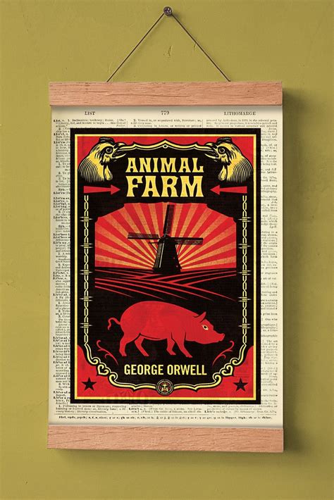 Animal Farm Printable Book Cover George Orwell Literary Poster