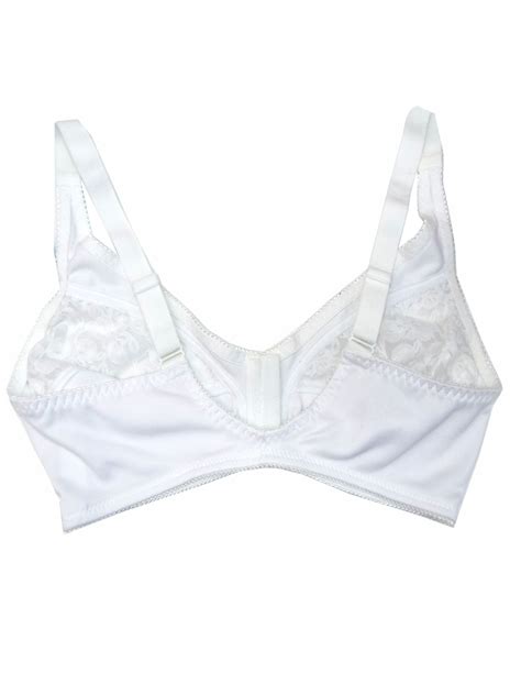 Naturana Naturana White Lace Panelled Front Fastening Soft Cup Bra Size 34 To 44 B C D