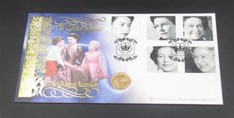 Internet Stamps Presentation Cover For The Golden Jubillee With Queen