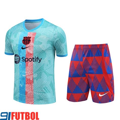 Modelos De Camiseta Entrenamiento Cortos Fc Barcelona Azul Claro