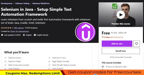 Selenium In Java Setup Simple Test Automation Framework Free Course