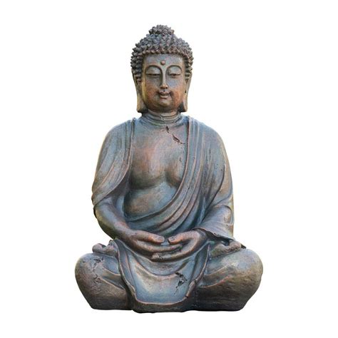 Alpine Corporation 15 Tall Indooroutdoor Meditating Buddha Statuary Décor