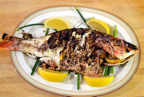 Grilled Whole Red Snapper With Lemon Garlic And Herbs Good Cooking