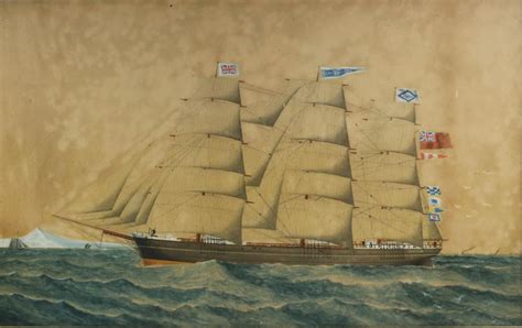 Lot English Sailing Ship Portrait Circa 1850