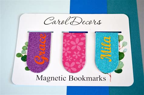 Custom Magnetic Bookmarks Set Of 3 Custom Bookmarks Page Markers