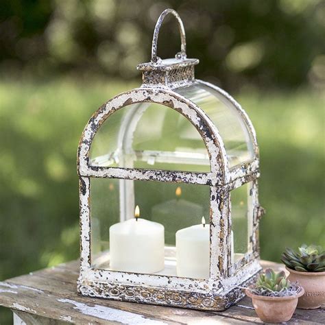 ARCHED WINDOW PANE LANTERN With Images Rustic Lanterns Pillar