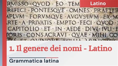 Il Genere Dei Nomi Grammatica Latina Youtube