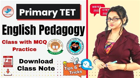 Primary TET 2023 English Pedagogy Subject Pedagogy MCQ With