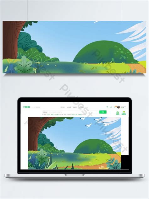 Outdoor rural landscape illustration | Backgrounds PSD Free Download ...