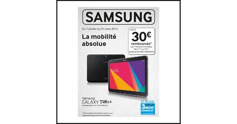 Offre De Remboursement Odr Samsung Jusqu Sur Tablette Galaxy