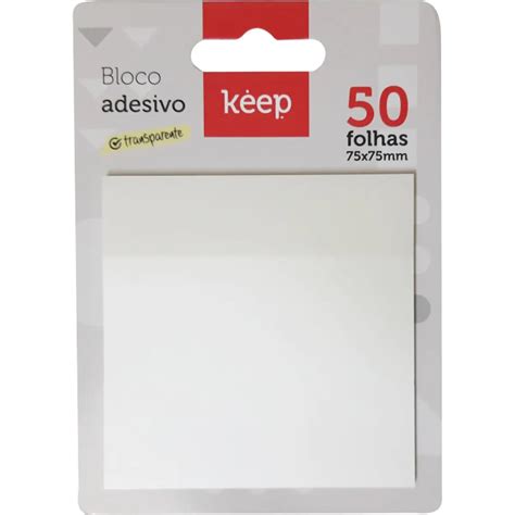 Bloco Adesivo X Mm Pet Transparente Keep Papelaria Capital